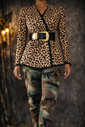 Leopard Wrap Blouse – Brown & Black (L)
