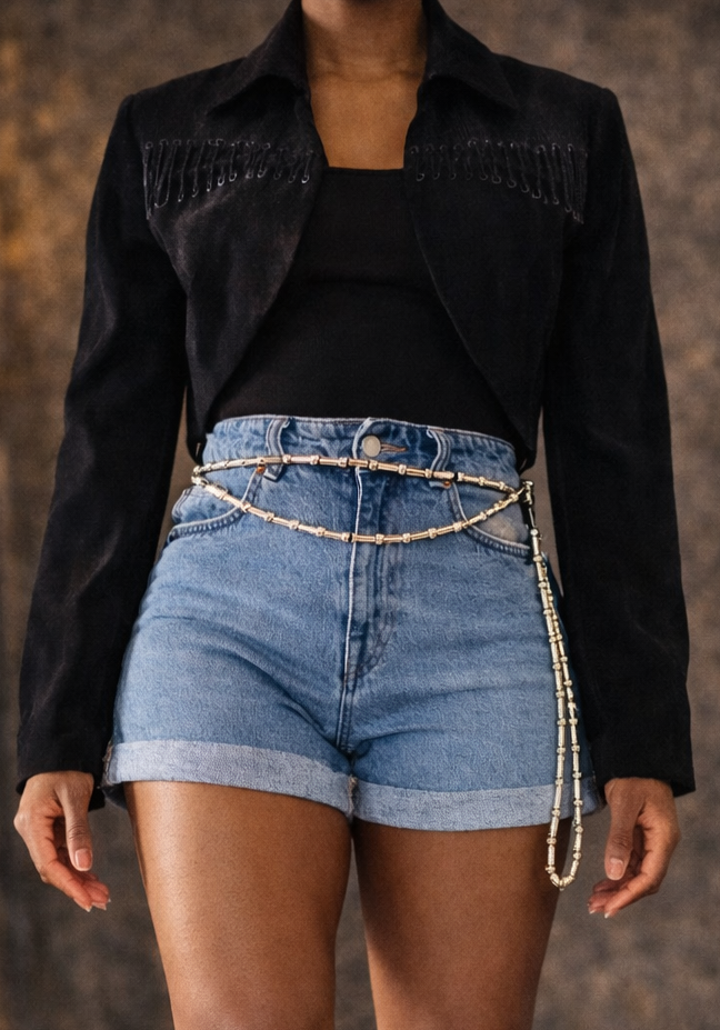 Cropped Structured Jacket – Black (S/M)