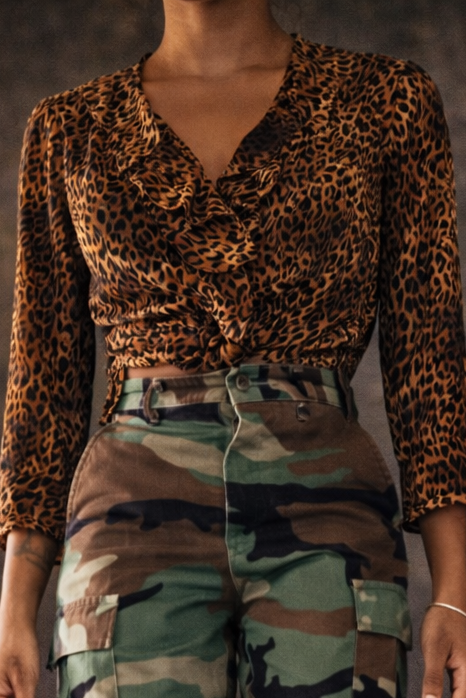 Vintage Leopard Print Blouse – Liz Claiborne (M)